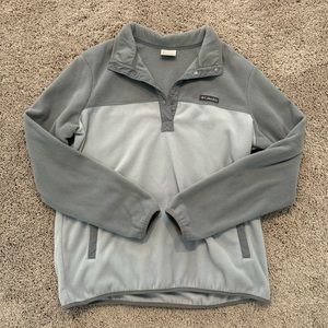 COLUMBIA half-snap FLEECE pullover in BLUE GREY, size XL